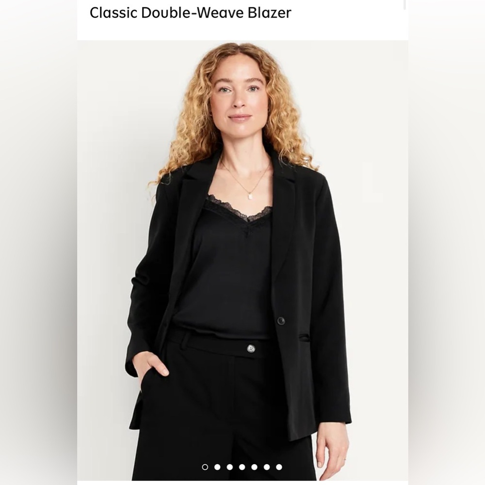 Old Navy Classic Double-Weave Blazer, Black, Size Tall Small NWOT